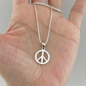 Sterling Silver Peace Necklace, Love Necklace, Unity Necklace, Silver Necklaces